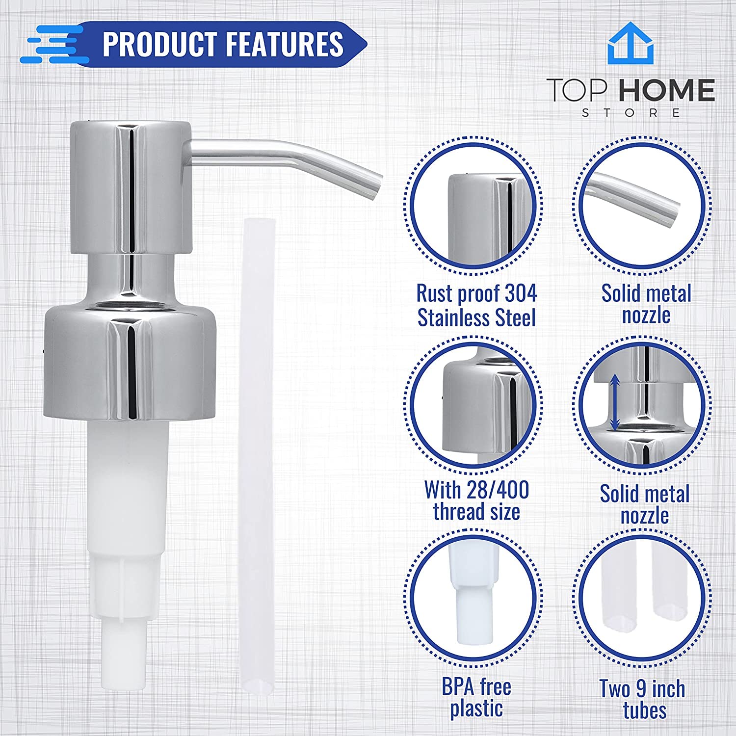 Premium Chrome Bathroom Countertop Soap Dispensers - 4 Pack Set for Hand Wash, Kitchen, and Bathroom Organization | Modern & Sleek Design