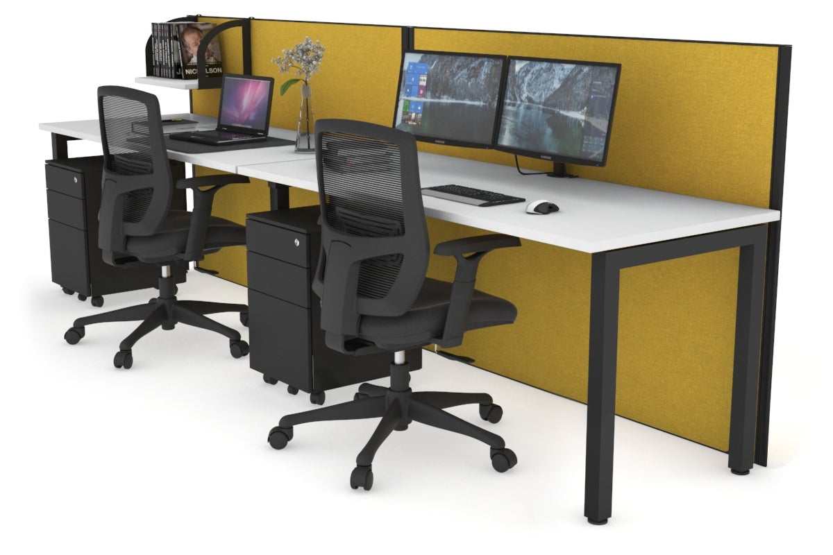 Horizon Quadro 2 Person Office Workstation with Square Legs - 1200L x 700W Dimensions - Perfect for Collaborative Workspaces & Shared Office Desks