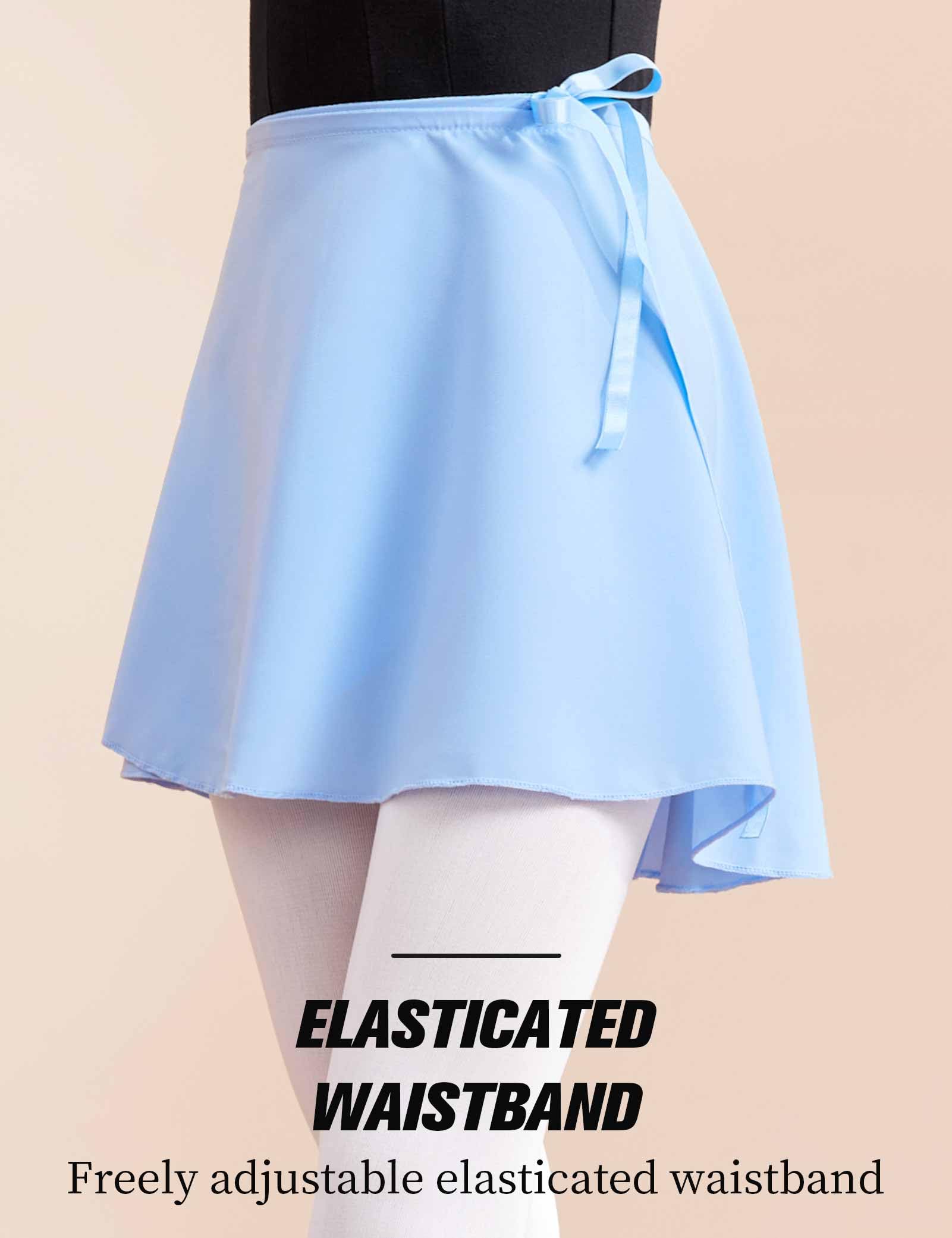 Girls Ballet Skirt - Chiffon Dance Wrap Skirt for Leotards & Tutus - Perfect for Ballet Class, Recitals & Dance Performances