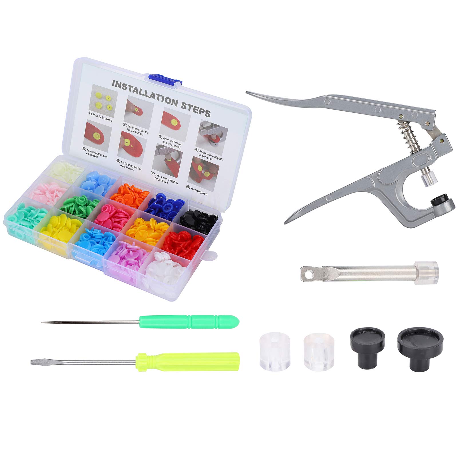 15 Colors Resin Snap Fasteners for Sewing - Durable Hand Press Tool Kit for Women, DIY Crafts, Clothing Repair & Home Decor Projects