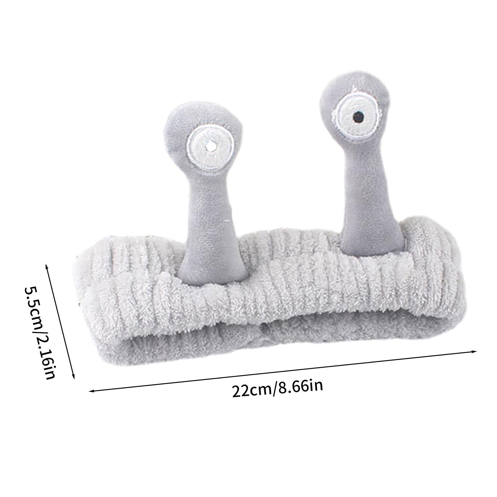 Snail Spa Face Wash Headband - Cute Coral Fleece Elastic Hair Band for Women, Makeup & Exercise - Soft & Comfortable Hair Accessories for Skincare, Spa, Gym & Daily Use