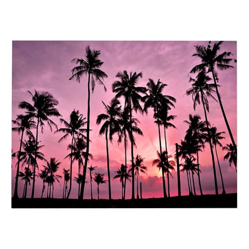 Tropical Plants Pink Sky