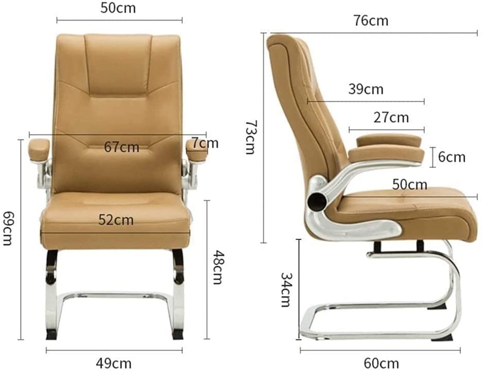 Premium Ergonomic Leather Office Chair - Adjustable High Back Executive Computer Desk Chair with Lumbar Support & Swivel Base - Perfect for Home Office, Gaming & Workspaces (Brown)