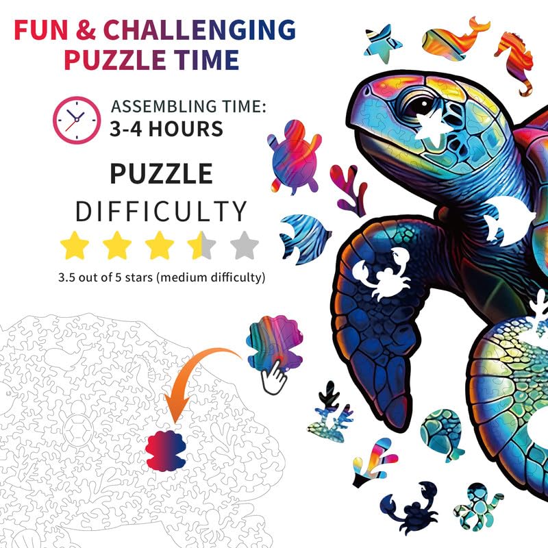 KAAYEE Wooden Animal Puzzle - Educational Wooden Shape Puzzle for Kids with Gift Box | Perfect for Learning, Gifts & Playtime