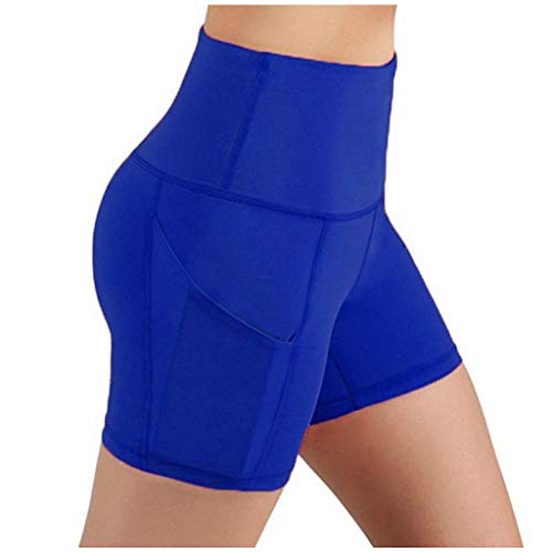 HIRIRI Women's High Waist Yoga Shorts with Pockets - Stretchy Workout Running Shorts for Fitness, Gym & Lounge Wear - Hip Lifting Solid Athletic Pants for Yoga, Pilates & Casual Wear