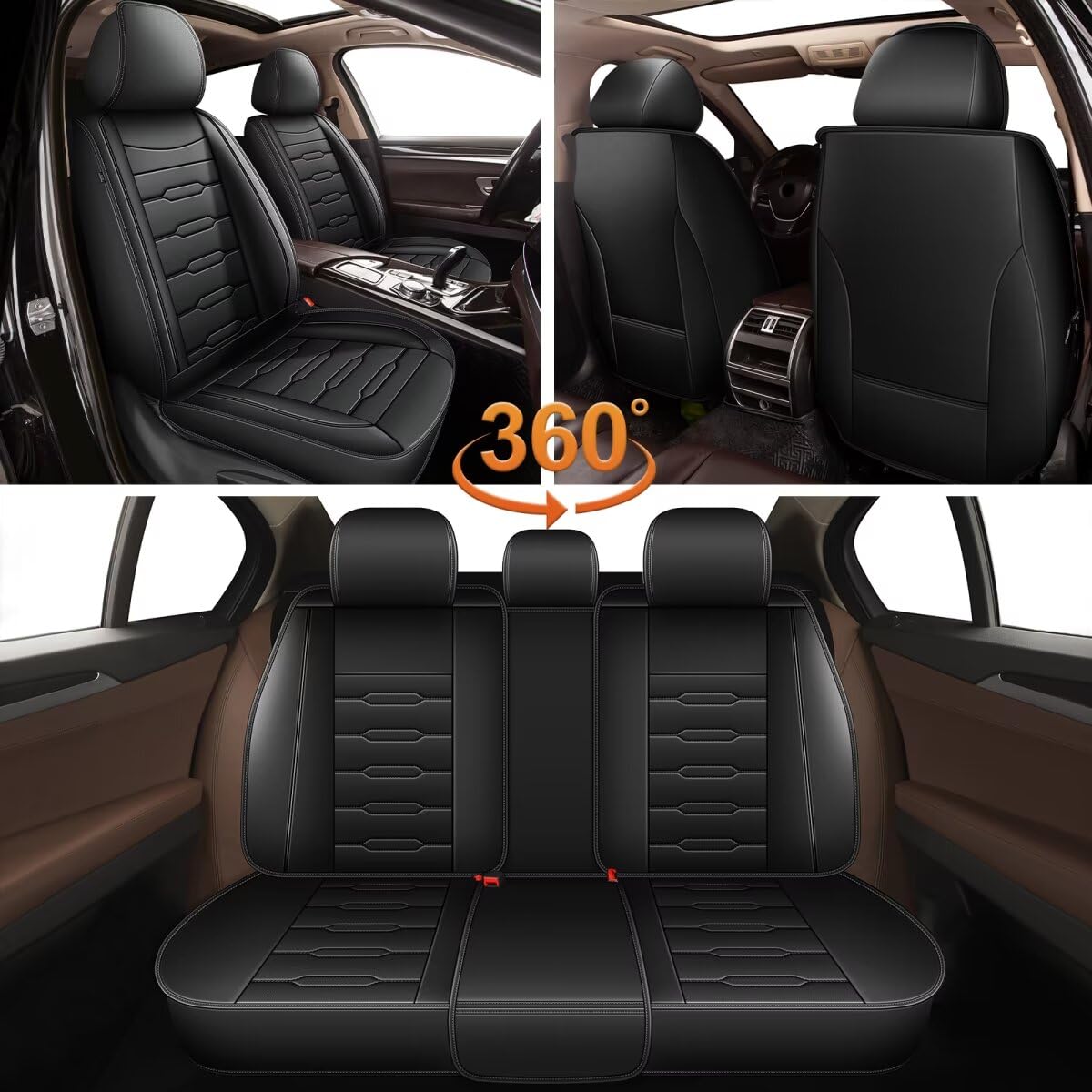 Premium Faux Leather Car Seat Covers for 2019-2025 Chevrolet Blazer - Custom Fit Waterproof Front & Rear Seat Protectors (2 Rows 5 Seats, Black) | Perfect for Road Trips, Daily Commutes & Family Protection