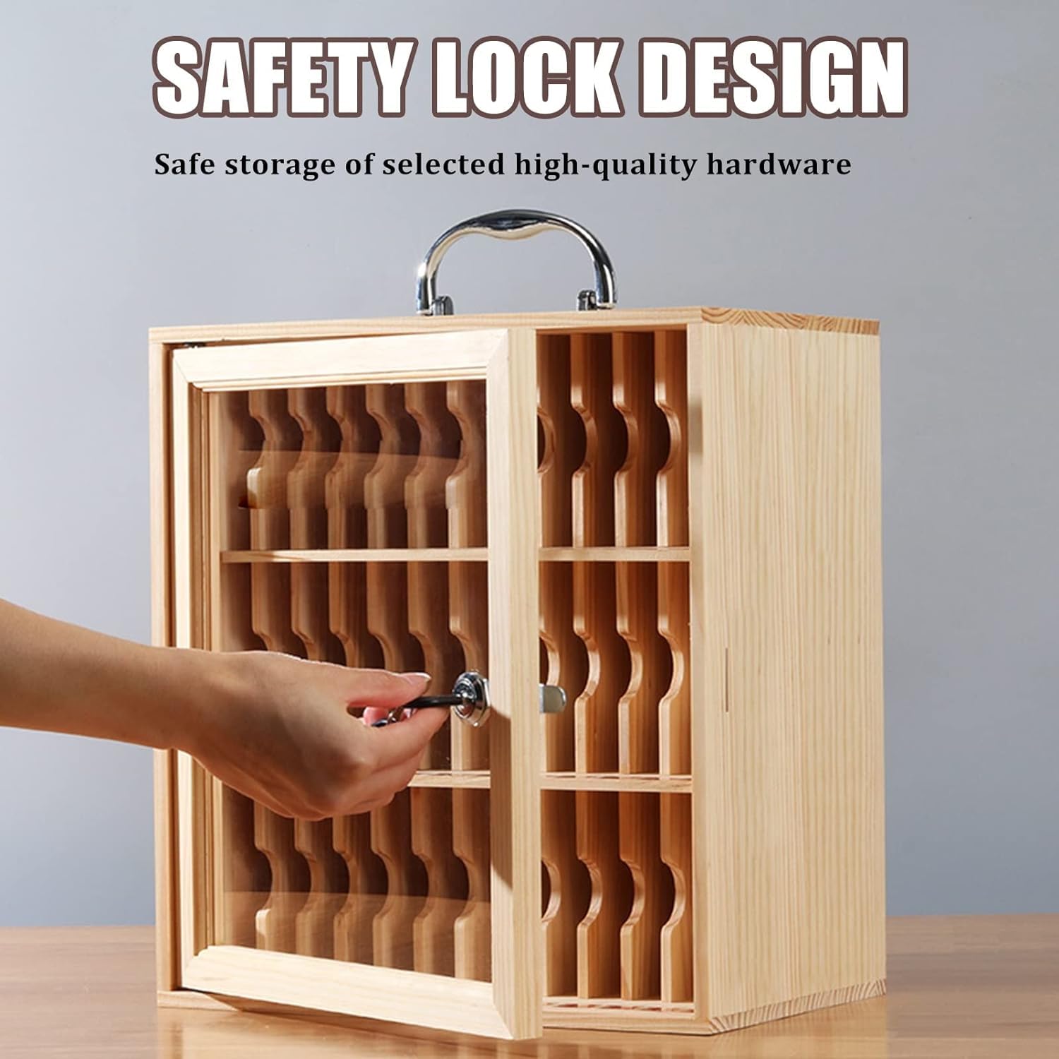 Portable Multifunctional Cell Phone Storage Locker Cabinet - Orange Mobile Phone Organizer Box for School, Office & Home (12