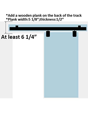 Heavy Duty 8FT Double Sliding Barn Door Hardware Kit - Wall Mount Track System for Exterior Doors (300lbs Max Load, Fits 24