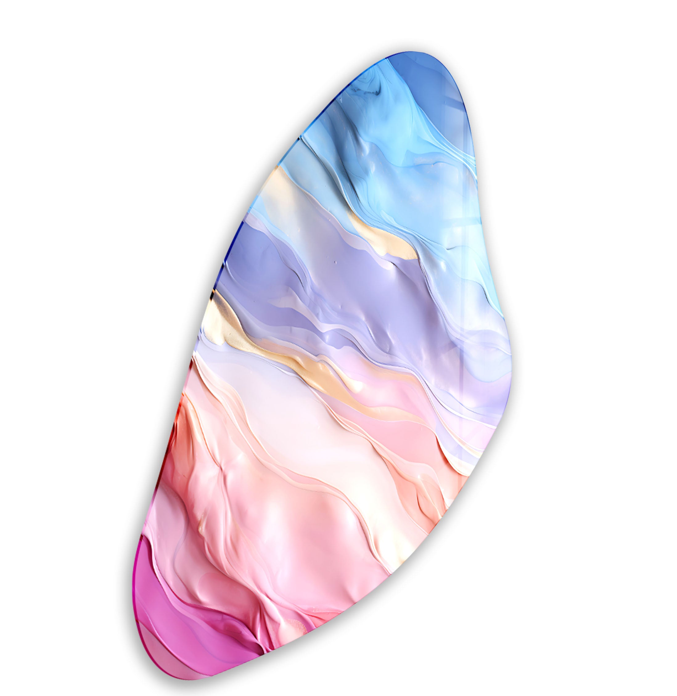 Abstract Pink Aesthetic Glass Wall Art - Modern Home Decor for Living Room, Bedroom & Office - Handmade Glass Painting for Unique Interior Design