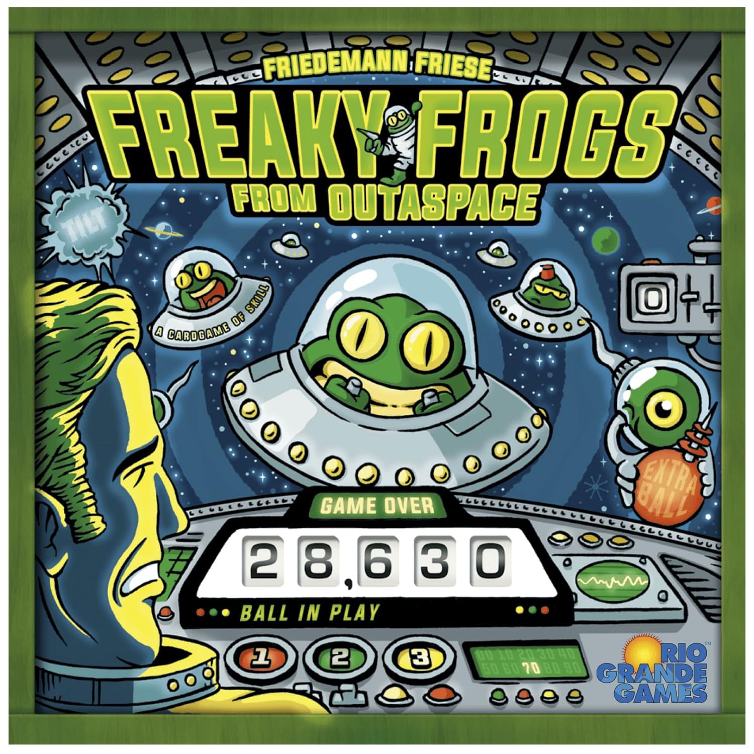 Rio Grande Games: Freaky Frogs from Outaspace - Exciting Single Player Pinball Card Game | Perfect for Solo Gaming & Family Fun
