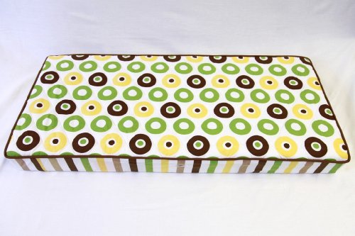 Mod Dots/Stripes Changing Pad Cover - Waterproof & Soft Nursery Changing Table Cover for Baby Boys & Girls (Green/Yellow/Chocolate Dots) - Perfect for Diaper Changing Stations, Daycare & Home Nursery Essentials