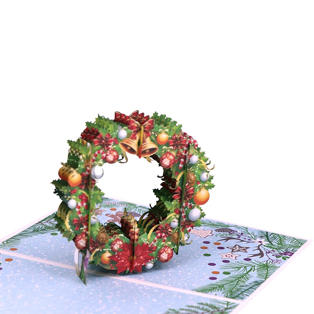 5-Piece 3D Pop-Up Christmas Greeting Cards Set - Festive Holiday Postcards for Xmas Party, Gift Exchange & Home Decor