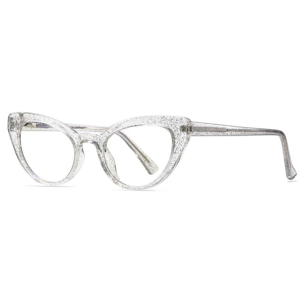 Blue Light Blocking Computer Glasses for Women - Small Cat Eye Frames with Anti-Glare Lenses - Perfect for Office Work & Screen Time