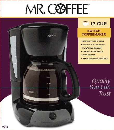 Mr. Coffee 12-Cup Programmable Coffee Maker with Auto Shut-Off - Black - Perfect for Home, Office & Dorm Room Use