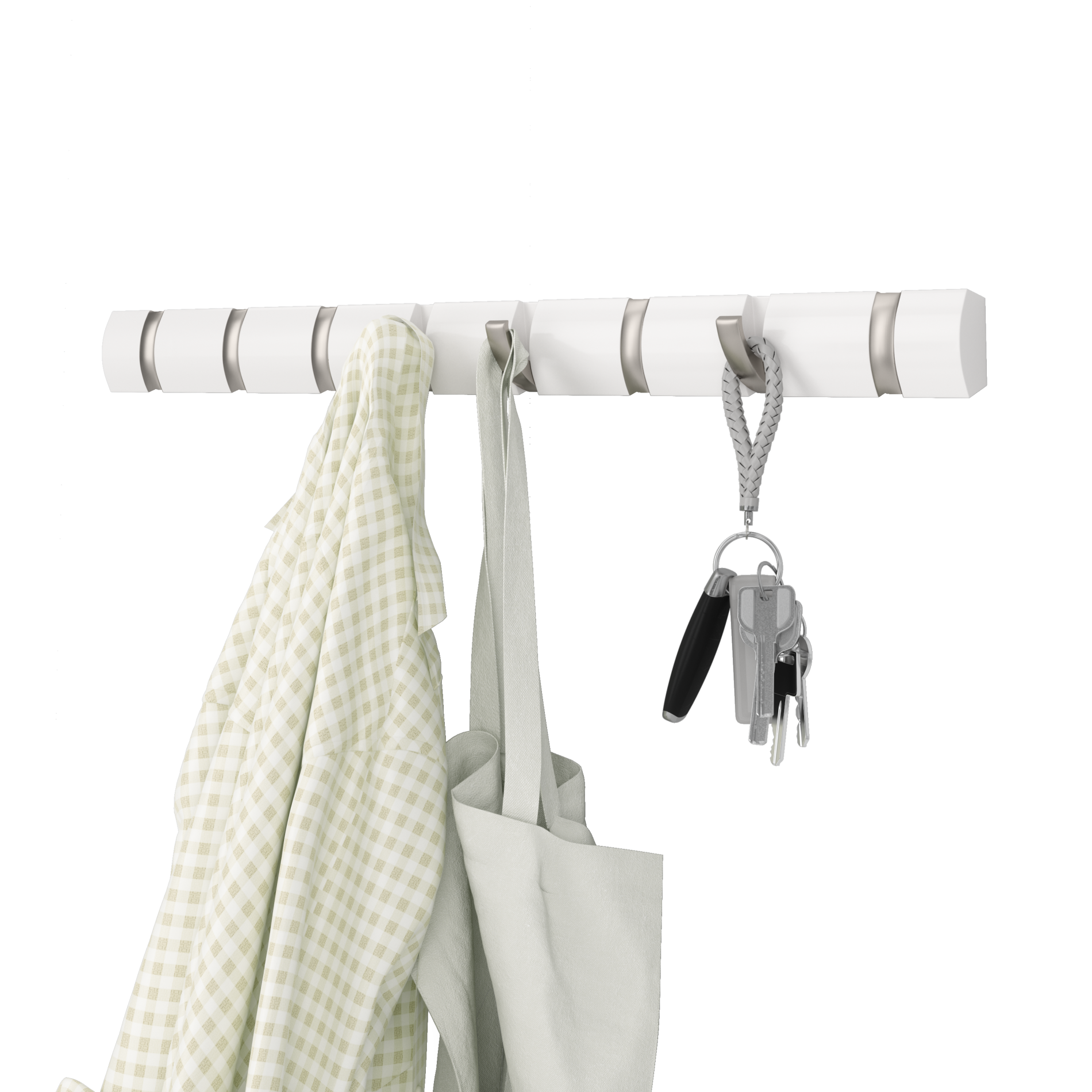 Flip 8 Wall Hook - Heavy Duty Wall Mount Hooks for Hanging Coats, Hats & Bags - Space Saving Home Organization Solution for Entryway, Bedroom & Closet