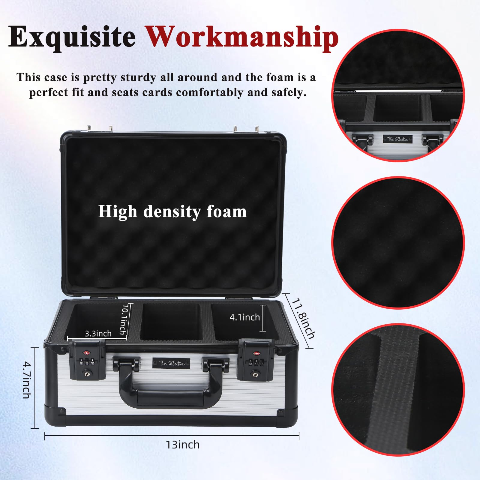 Upgraded TSA Lock Graded Card Storage Box - Secure Baseball & Sports Trading Card Holder Case - Compatible with PSA, BGS, CSG, FGS Card Cases - Perfect for Collectors, Travel & Display