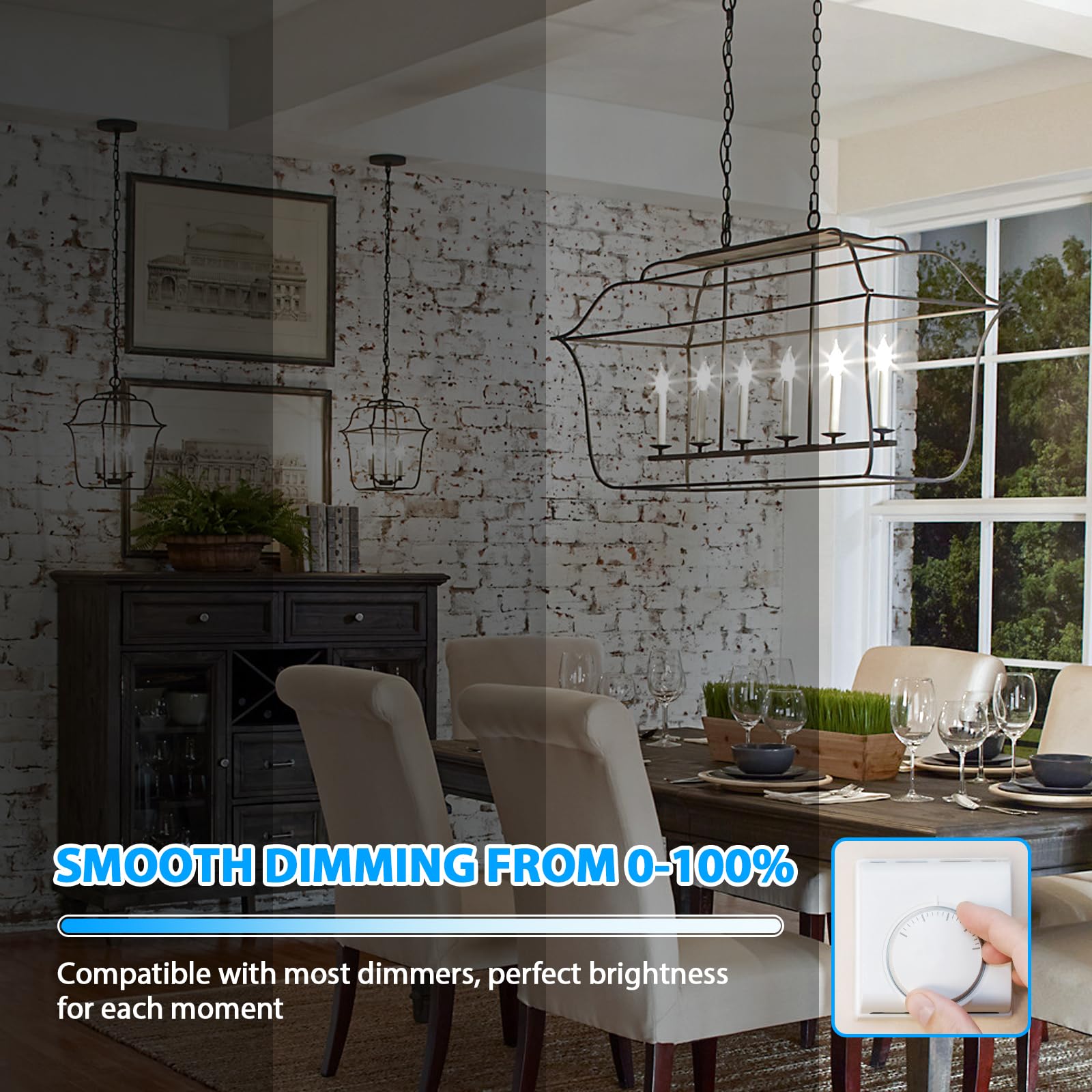 Dimmable E12 Candelabra LED Light Bulbs - 40W Equivalent, 5000K Daylight White, 4W 460LM Filament CA10 Chandelier Bulbs (12-Pack) - Perfect for Bedroom, Living Room, Office & Decorative Lighting