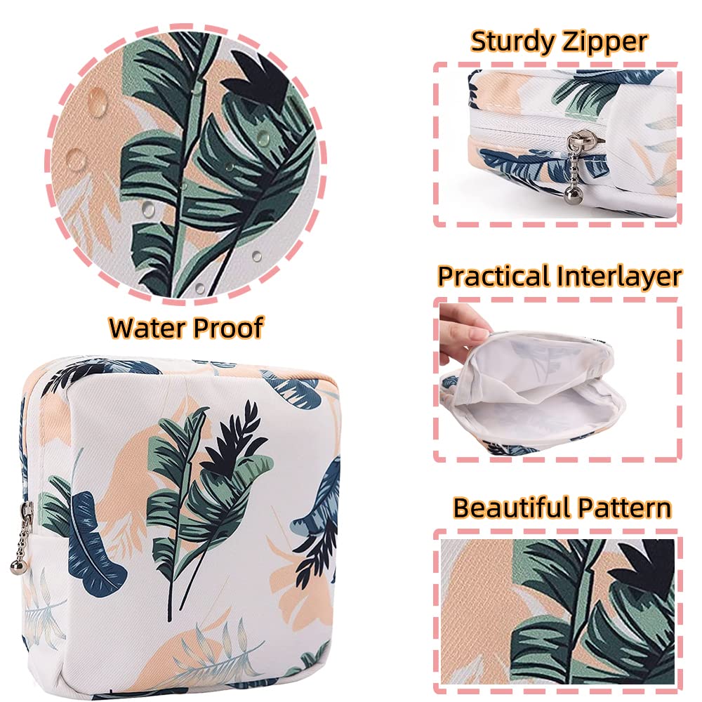 4 Pcs Sanitary Napkin Storage Bags for Women - Leak-Proof Zippered Tampon & Menstrual Pouch Set - First Period Essentials, Travel Cosmetic Organizer for Purse (Perfect for School, Gym, Work & Travel)
