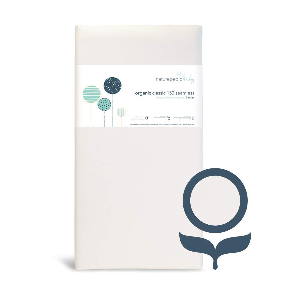 Naturepedic Organic Baby Crib Mattress - 2-Stage 150 Coil Waterproof Infant & Toddler Mattress | Non-Toxic, Hypoallergenic | Perfect for Nursery, Daycare & Travel Cribs | Safe Sleep Solution for Newborns to Toddlers