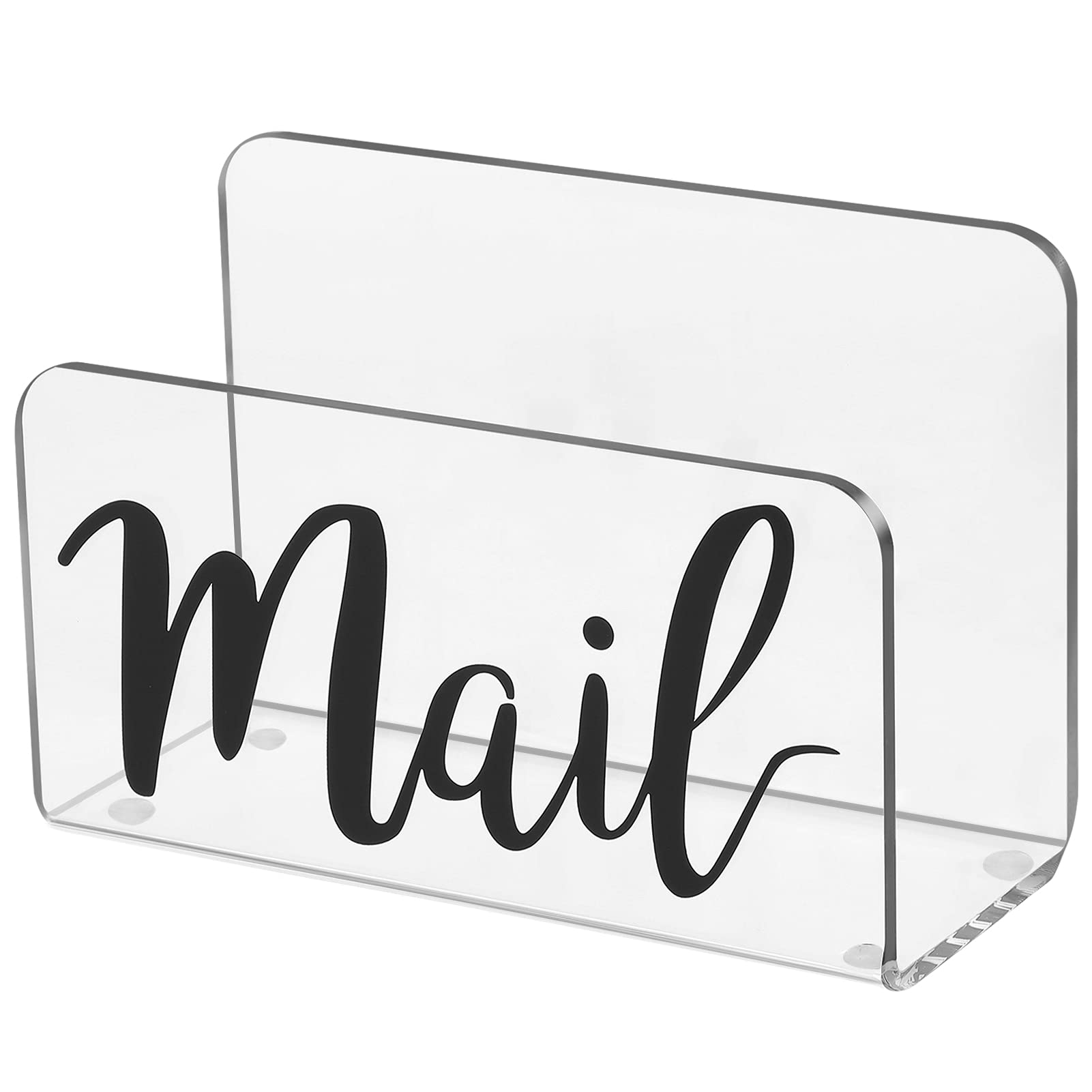 KTRIO Acrylic Mail Sorter Organizer - Desktop Letter Holder for Home, Office & School - Perfect for Bills, Documents, Envelopes & Paper Organization - Ideal for Mail Sorting on Countertops, Desks & Workspaces