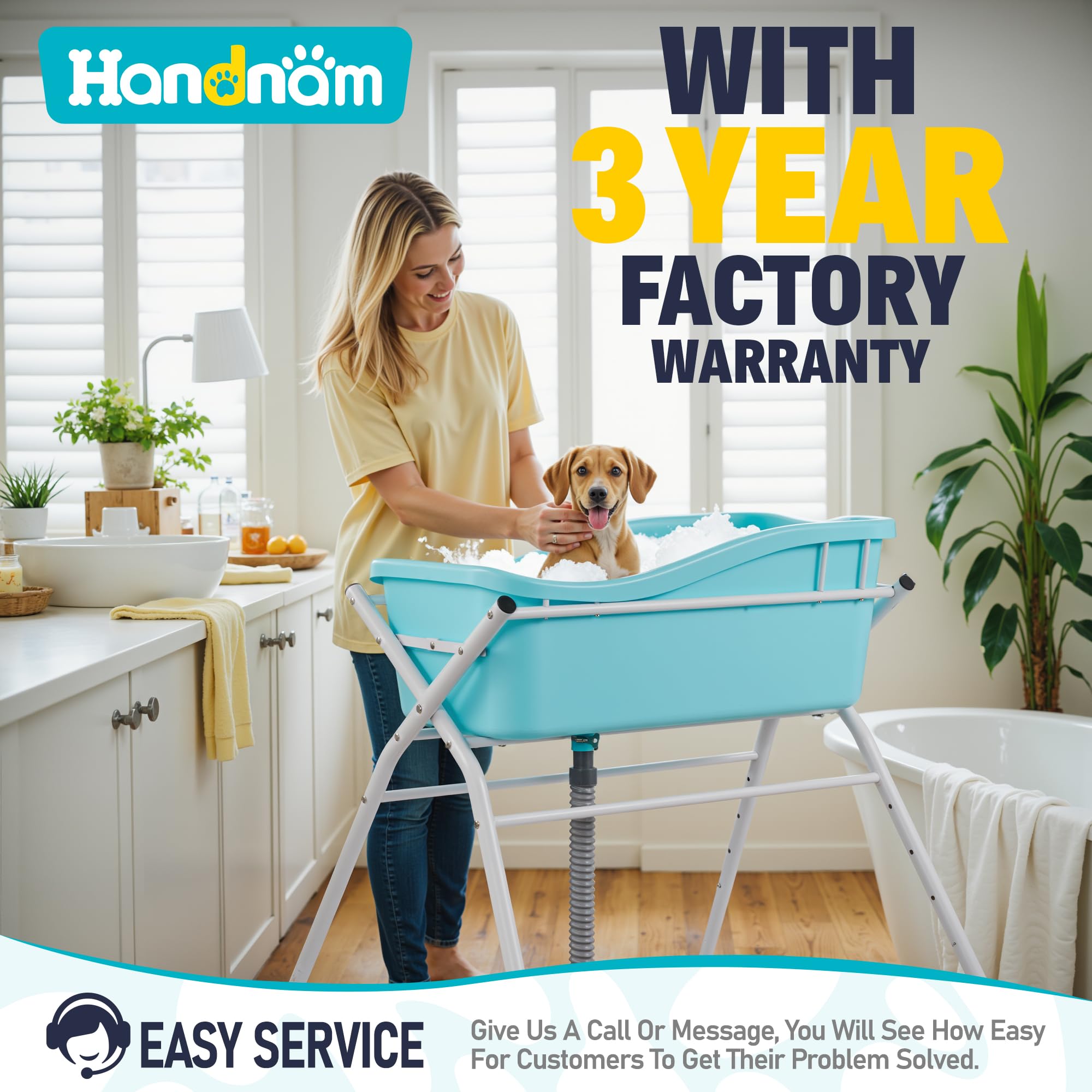 **Portable Foldable Dog Bath Tub - Adjustable Height Pet Washing Station for Small & Medium Dogs - Indoor & Outdoor Use - Perfect for Shower, Grooming & Travel (Patent Design)**