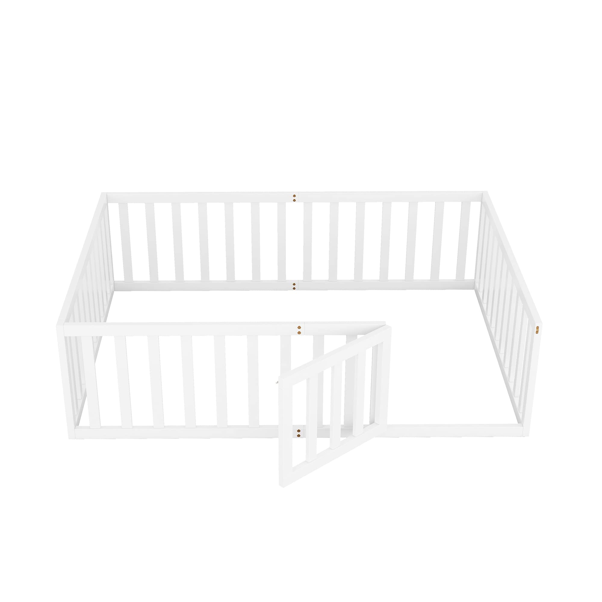 SOFTSEA Full Size Toddler Floor Bed with Safety Rails - Low Profile Kids Bed Frame for Toddlers & Children - Sturdy Platform Bed for Safe Sleeping - Perfect for Montessori Bedrooms & Small Spaces