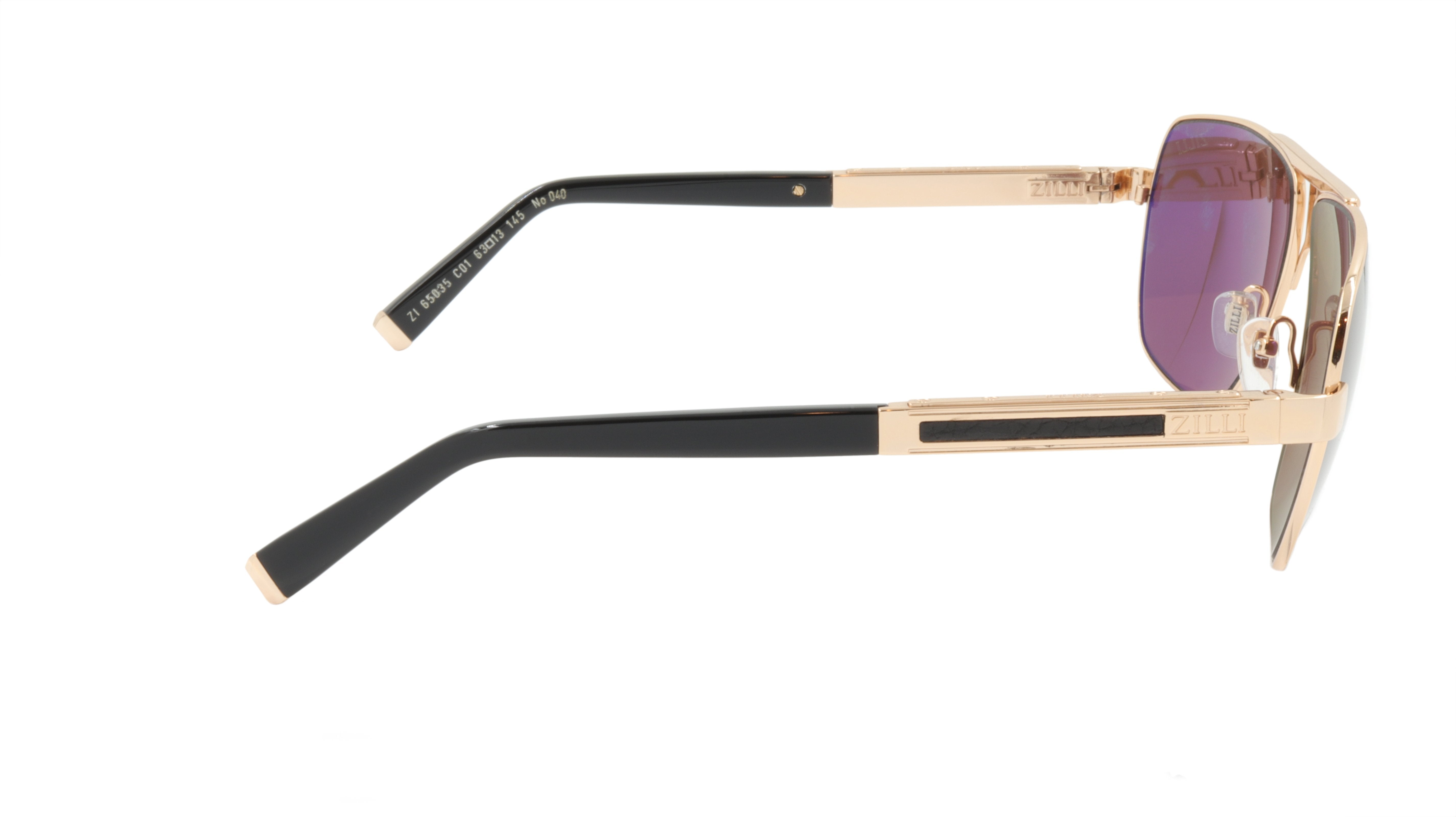 ZILLI Premium Titanium & Acetate Polarized Sunglasses - Handmade in France - Model ZI 65035 C01 - Luxury UV Protection for Driving, Travel & Outdoor Activities