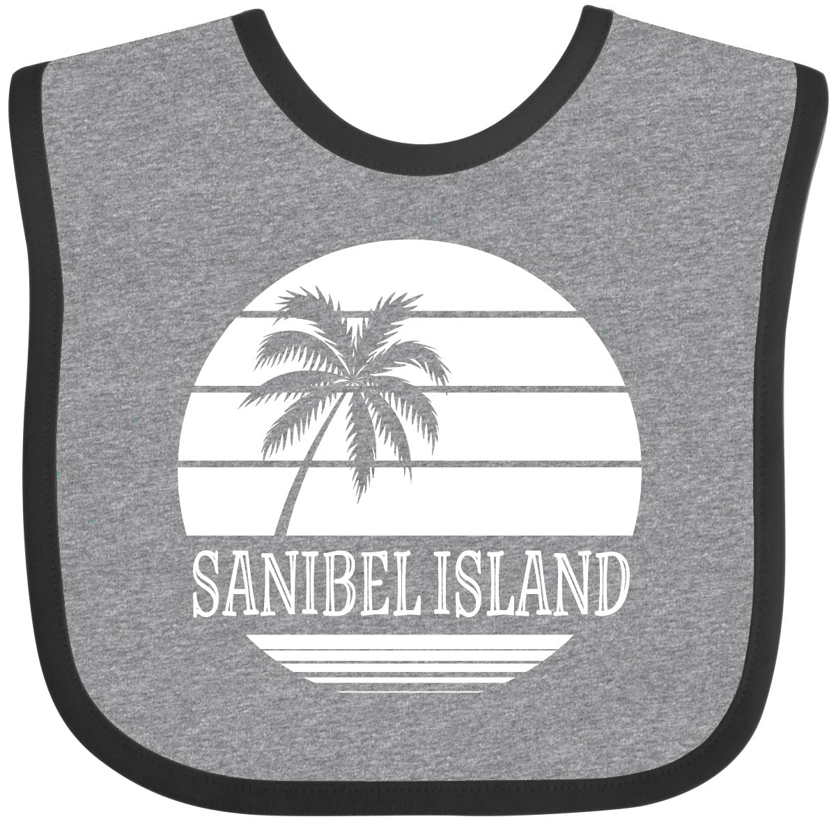 Inktastic Sanibel Island Florida Vacation Baby Bib - Soft Cotton Infant Feeding Bib for Boys & Girls - Perfect for Beach Trips, Family Outings & Everyday Use