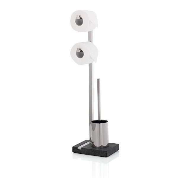 Toilet Butler with Short Brush Holder - 2 Roll Toilet Paper Stand for Bathroom Organization | Perfect for Small Spaces, Apartments & RVs
