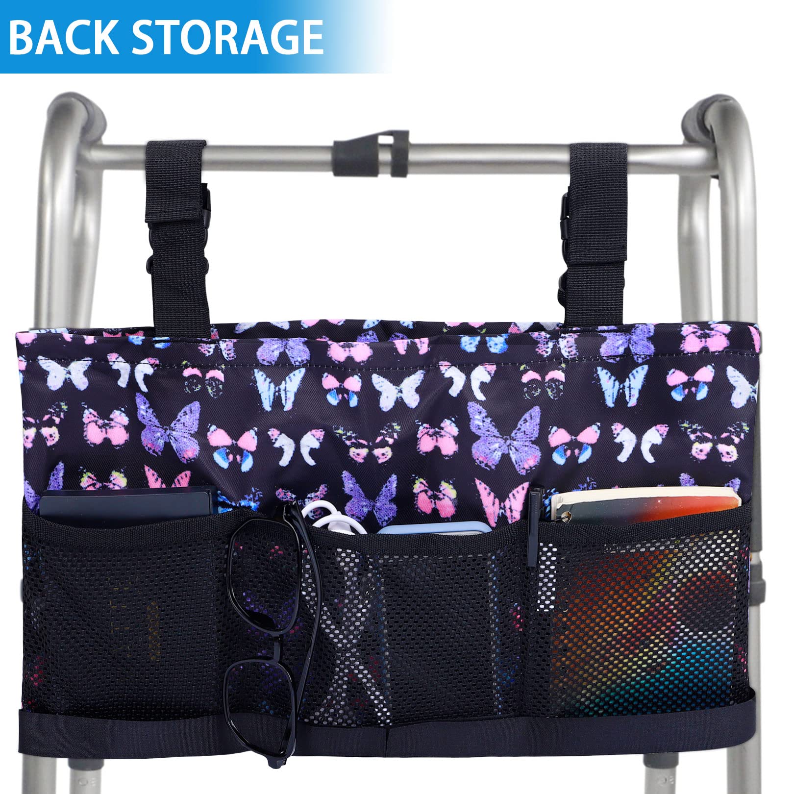 Waterproof Walker Bag with Pockets - Lightweight Universal Wheelchair Accessories for Seniors | Perfect for Daily Walks, Shopping & Outdoor Activities