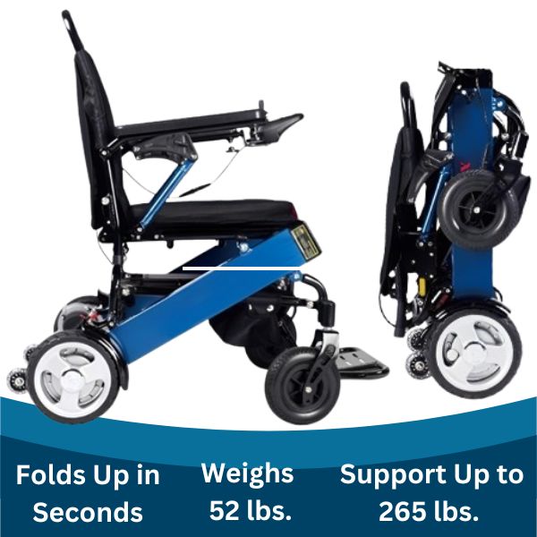 Phoenix Folding Electric Wheelchair - Lightweight Portable Mobility Scooter for Adults & Seniors | Indoor & Outdoor Use, Travel, Shopping, Airport Assistance