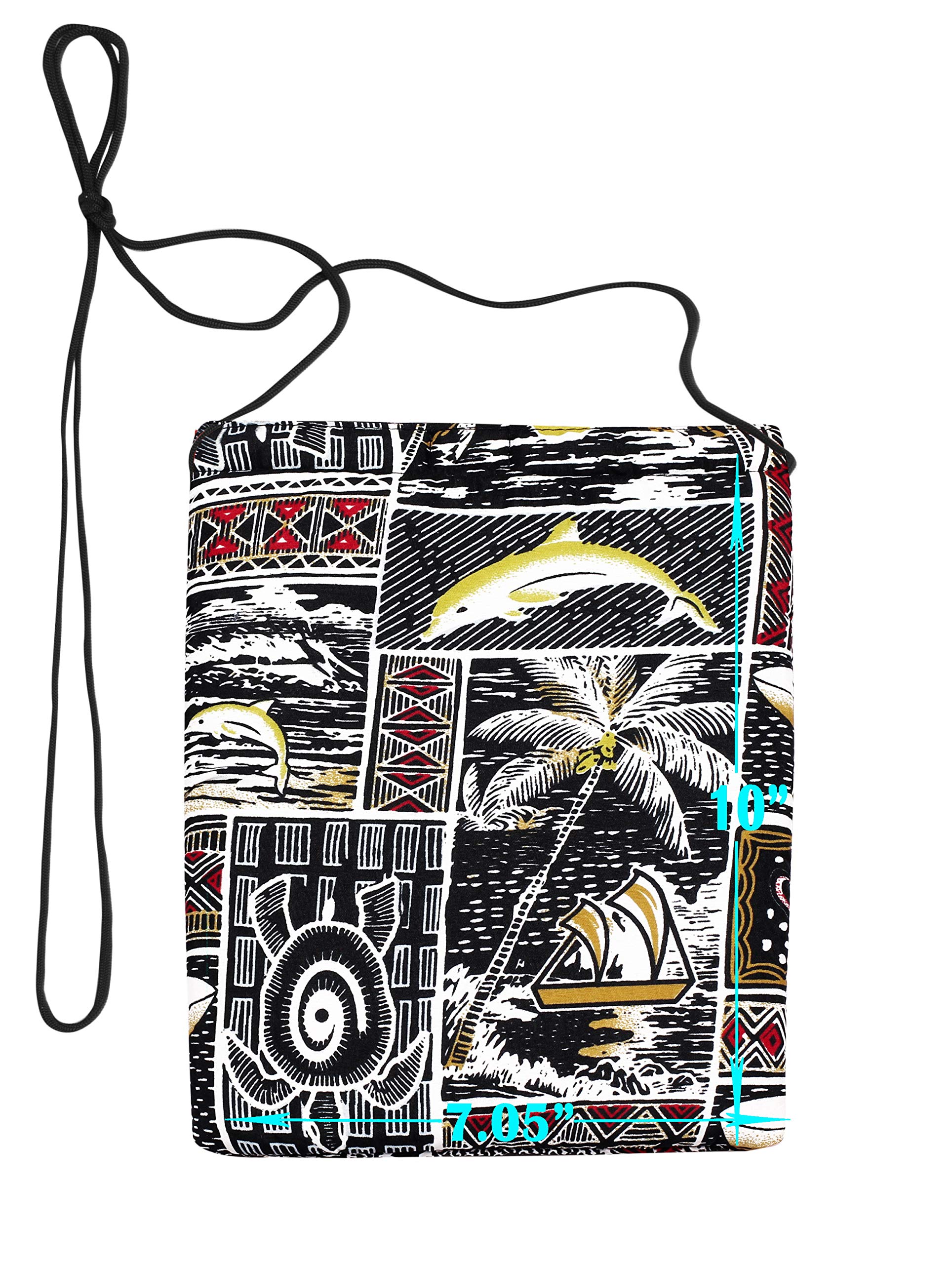 LA LEELA Women's Floral Beach Bag - Lightweight Travel Sling Crossbody Purse with Adjustable Rope Strap for Vacation, Shopping & Summer Outings