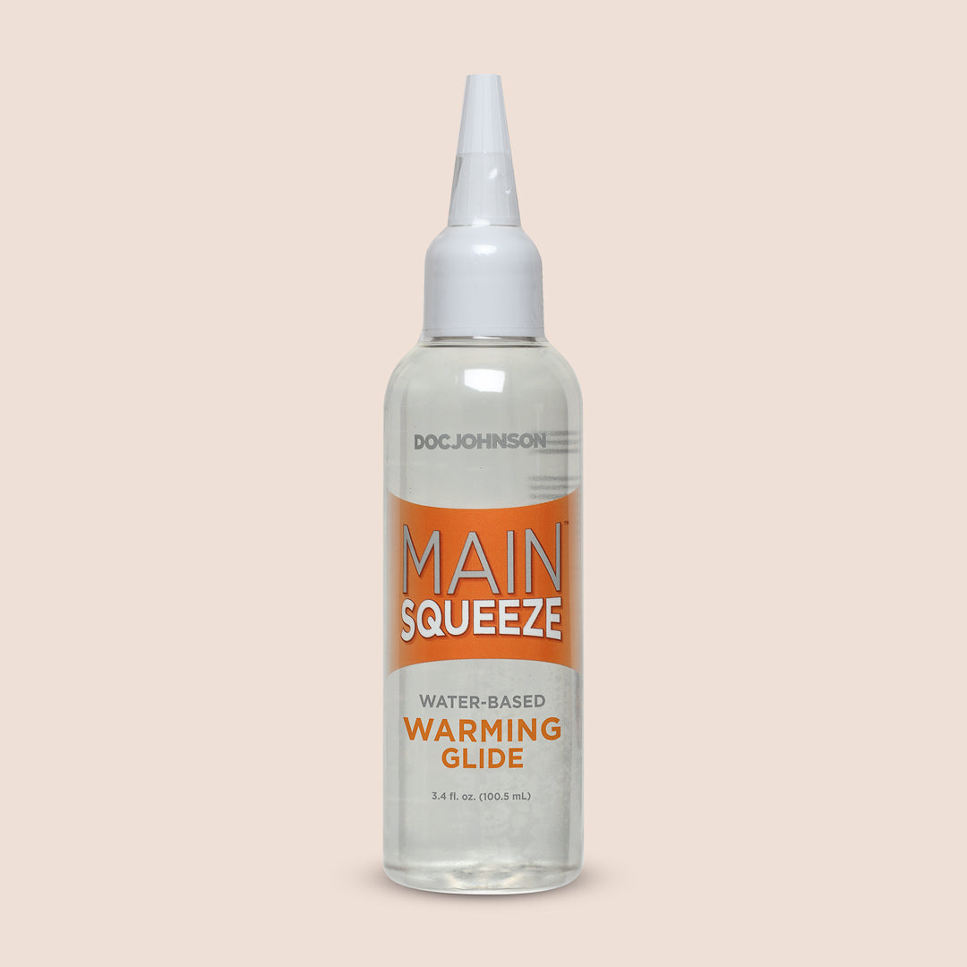 Main Squeeze Warming Water-Based Lubricant 3.4 Oz - Long-Lasting Personal Lubricant for Couples, Intimacy & Sensual Massage