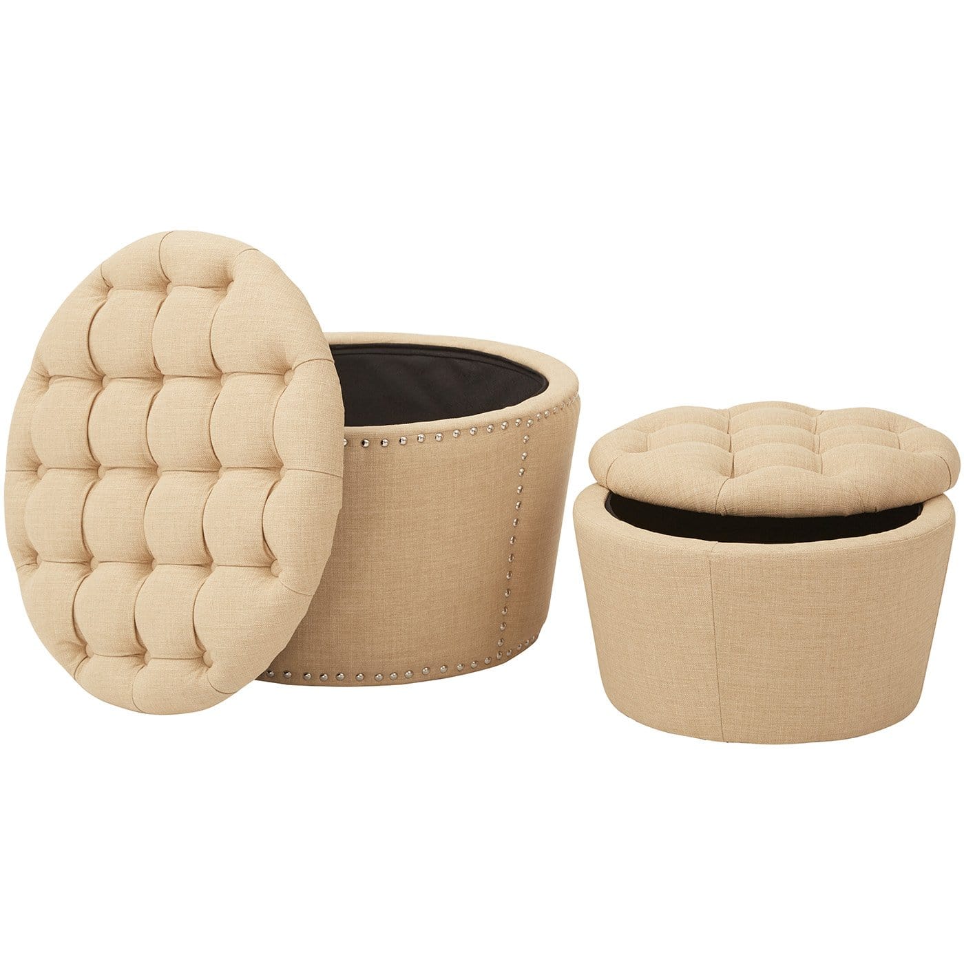 Office Star OSP Accents Lacey Tufted Storage Set [SB239] - Stylish Fabric Storage Bins for Home Office Organization, Closet Storage & Nursery Decor