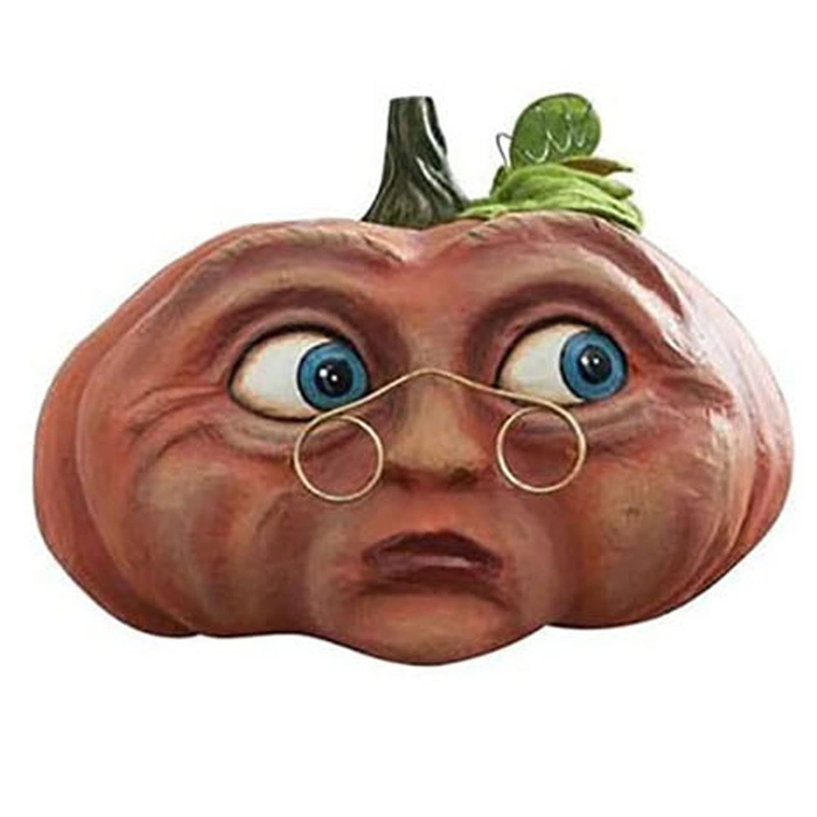 Funny Halloween Pumpkin Decorations for Home & Outdoor - Expressive Pumpkin Lantern Ornaments, Pumpkin Head Statues (1pc) - Perfect for Fall Porch Decor, Indoor Halloween Party, and Spooky Yard Displays