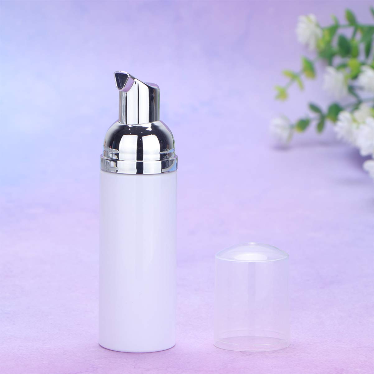 Beaupretty 6-Pack Empty Foam Dispenser Bottles - Refillable Plastic Lotion Pump Containers with Silver Pump Heads for Shampoo, Soap & Cosmetics | Travel & Home Use