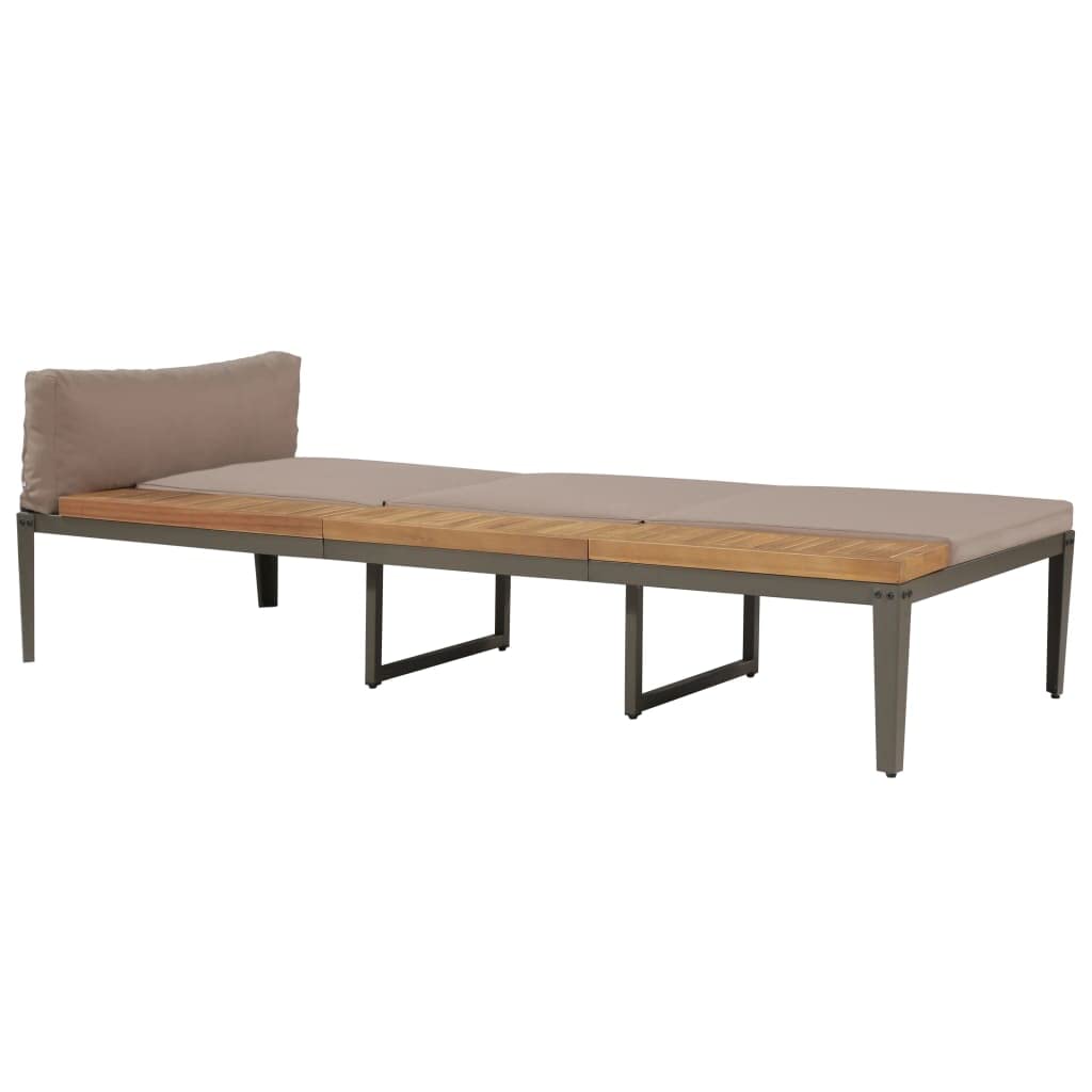 Premium Acacia Wood Sun Lounger with Comfortable Cushions - Outdoor Patio Furniture for Poolside, Beach, and Garden Relaxation