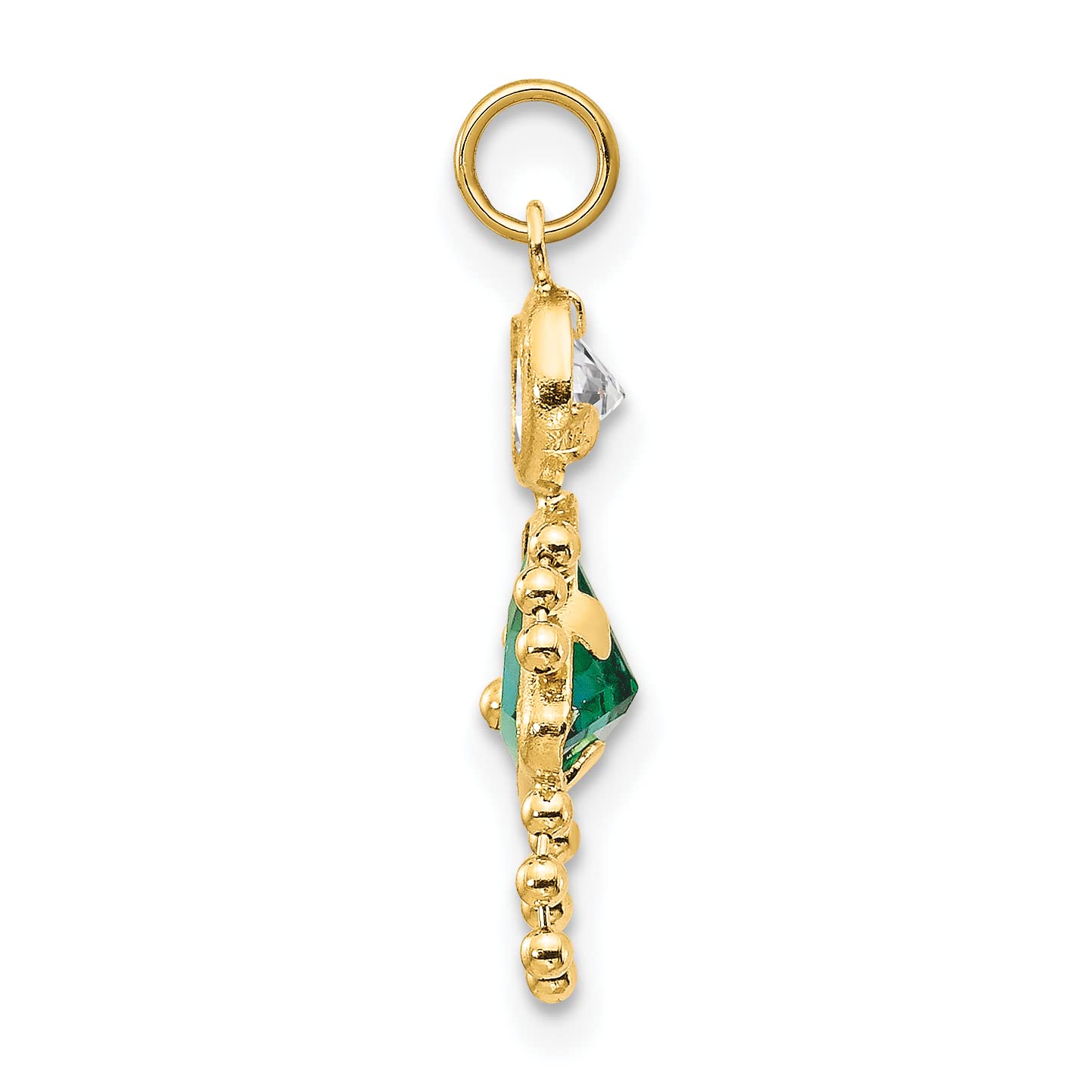 14K Yellow Gold May Birthstone Charm for Girls - Perfect for Birthdays, Gifts & Jewelry Collections