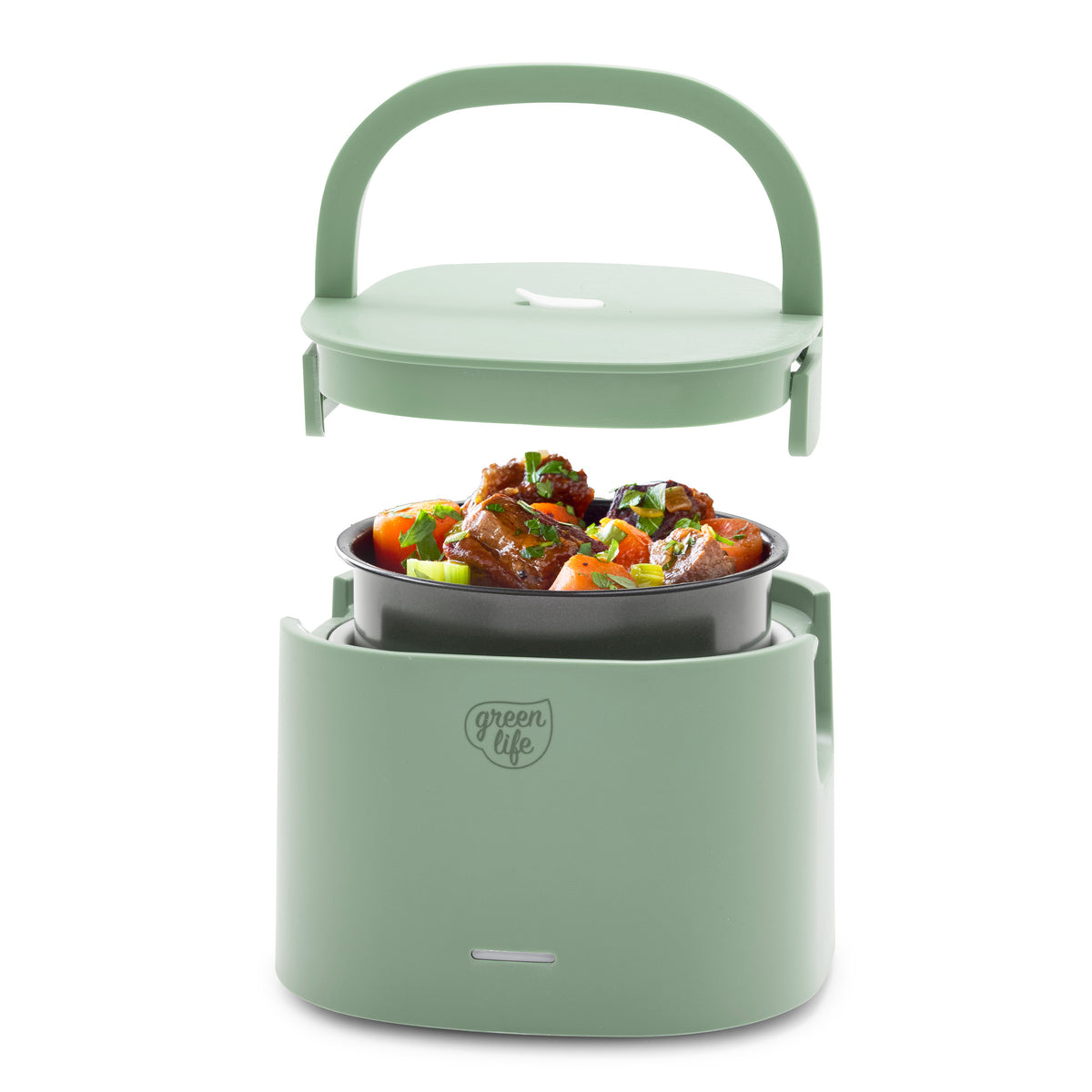 GreenLife Electric Lunch Box Portable Food Warmer | Sage Green | Perfect for Office, Travel & Outdoor Activities