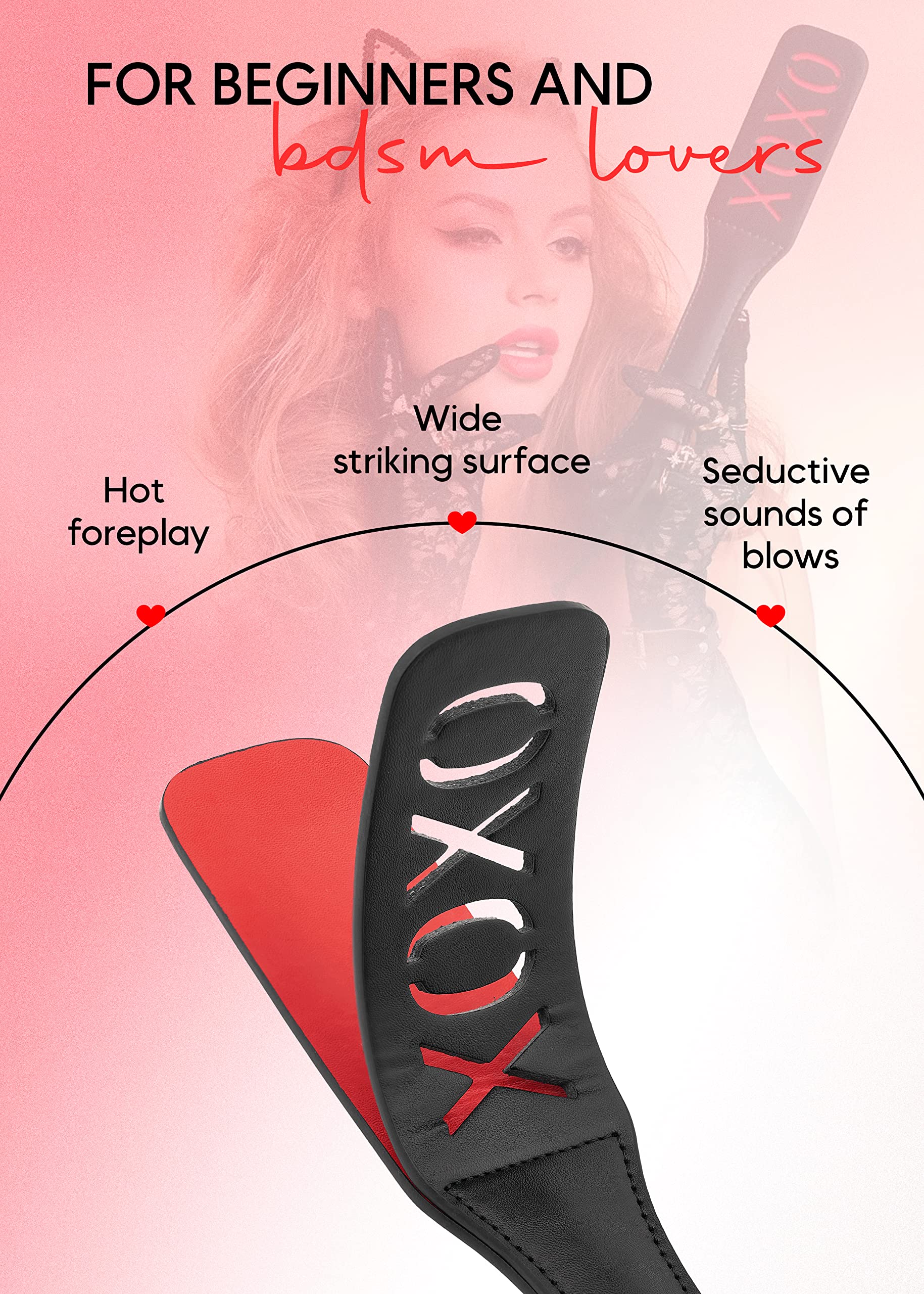 Faux Leather BDSM Spanking Paddle - 12.8 Inch Adult Toy for Couples, SM Games & Bedroom Play | Perfect for Roleplay, Cosplay & BDSM Scenes