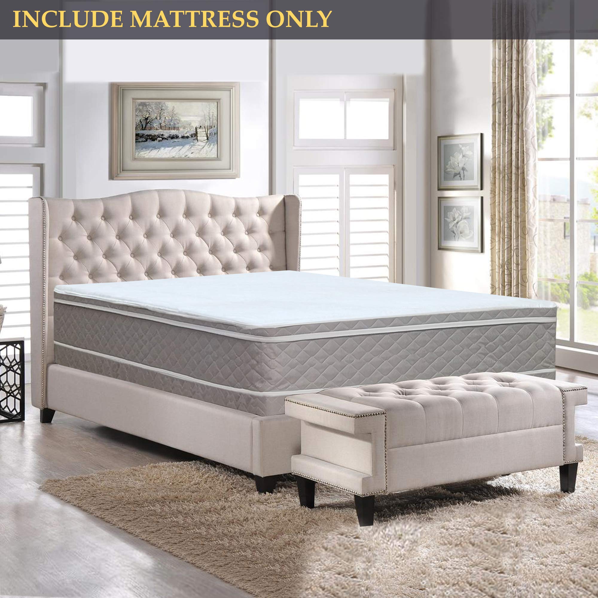 10-Inch Eurotop Pillowtop Innerspring Mattress - Fully Assembled Twin Size for Back Support & Pressure Relief | Perfect for Guest Rooms, Dorms & Small Bedrooms