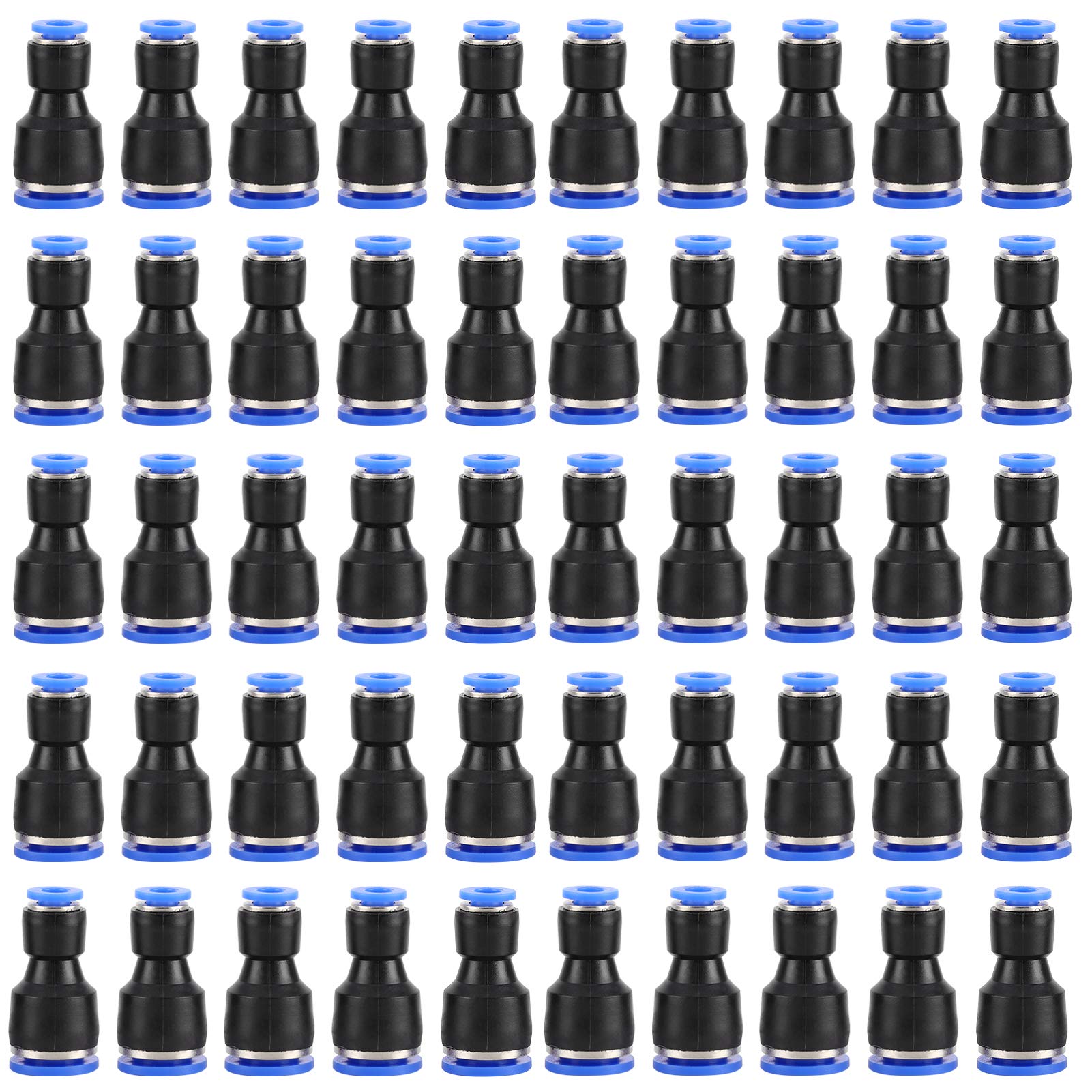 50Pcs High Heat Resistance PBT Plastic Pneumatic Pipe Connectors - Quick Connect Fittings for Air Compressor, Pneumatic Tools & DIY Plumbing Projects