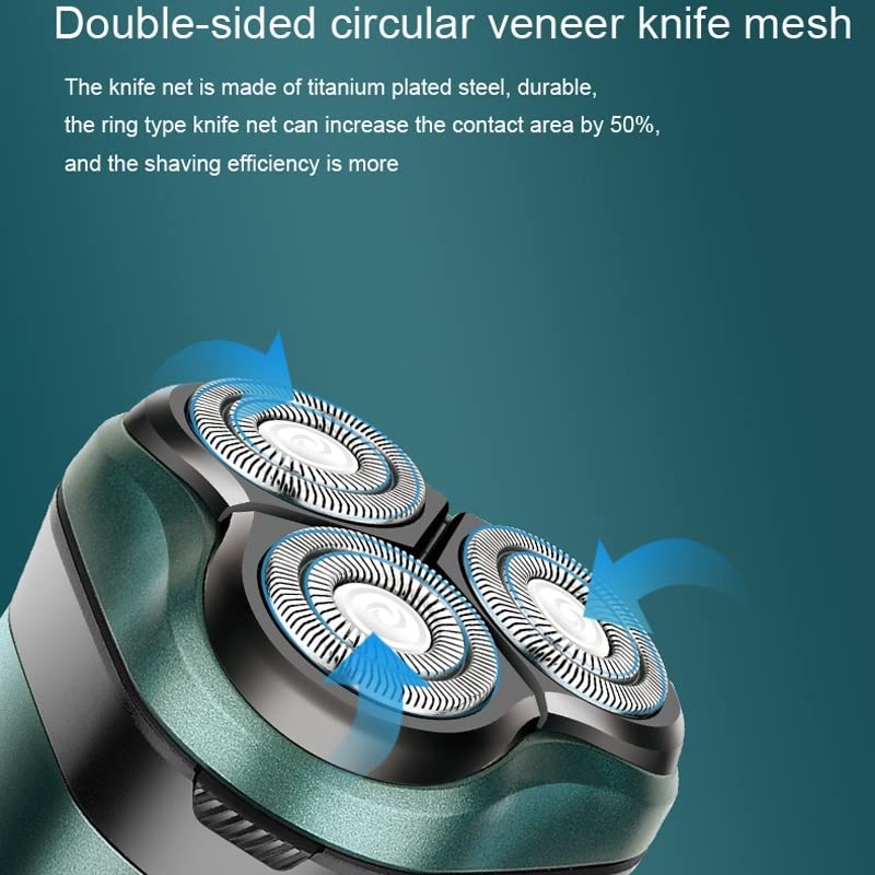 Waterproof 3-Blade Electric Shaver for Bald Men - Rechargeable USB Rotary Head Shaver for Smooth Facial Shaving & Beard Trimming | Perfect for Travel, Gym & Daily Grooming Routine