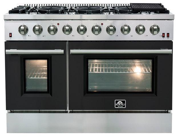 Forno Galiano Professional 48-inch 6.58 cu. ft. Stainless Steel Gas Range with 4 Burner Stove & Convection Oven - Perfect for Home Kitchen & Restaurant Cooking (Model FFSGS6244)