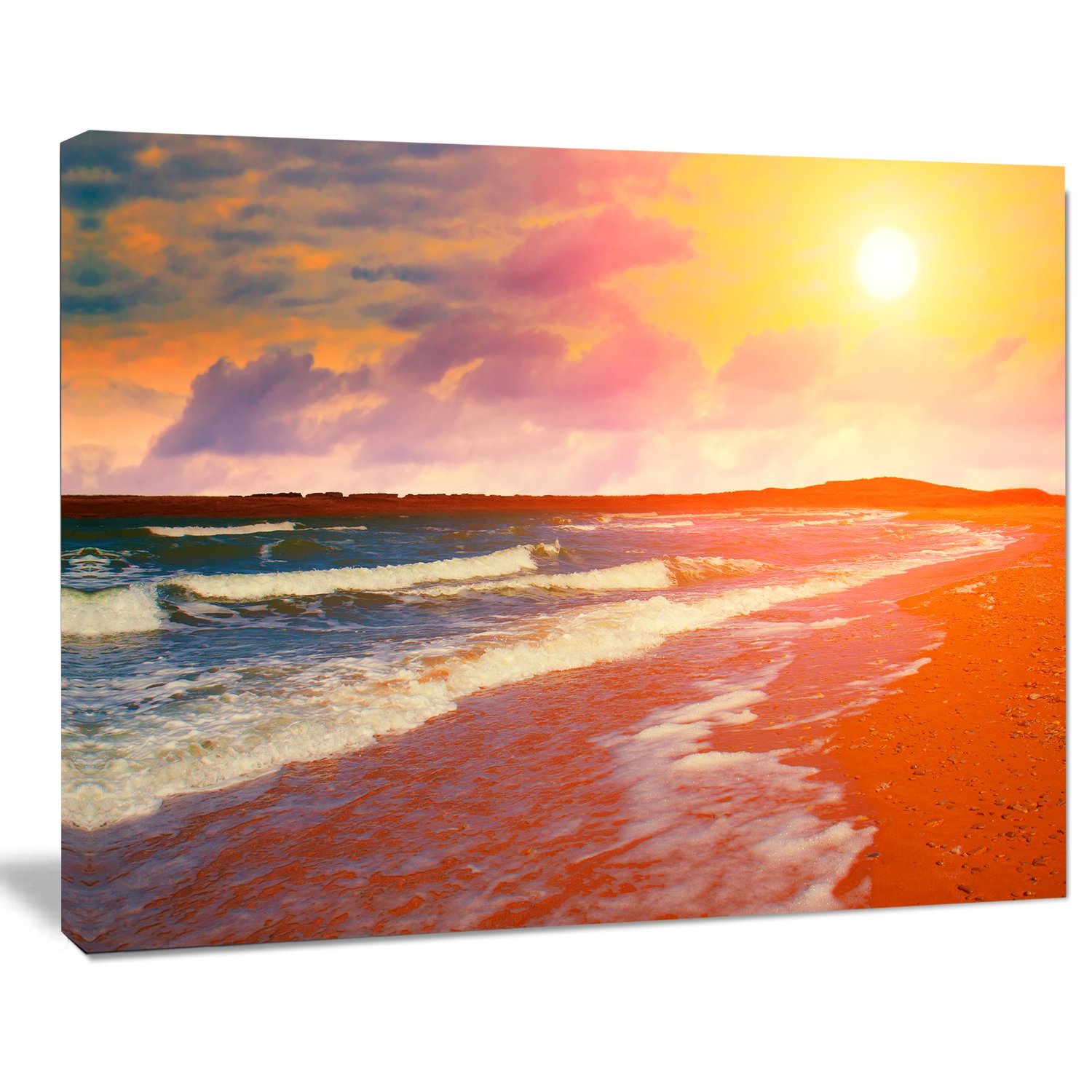 Sunset Desert Beach Canvas Art Print - Modern Coastal Wall Decor for Living Room, Bedroom & Office