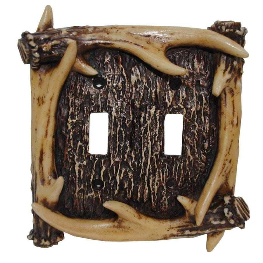 Antler Double Switch Wall Plate Cover - Decorative Outlet Cover for Home & Office - Perfect for Living Room, Bedroom, and Hallway Decor