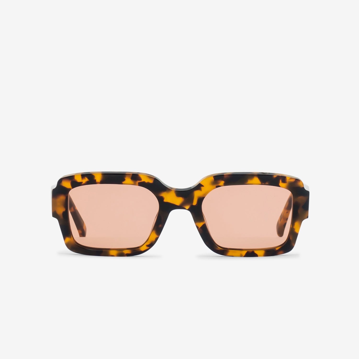 Apollo Havana Sunglasses with Orange Solid Lenses - UV Protection for Outdoor Activities, Beach, and Driving
