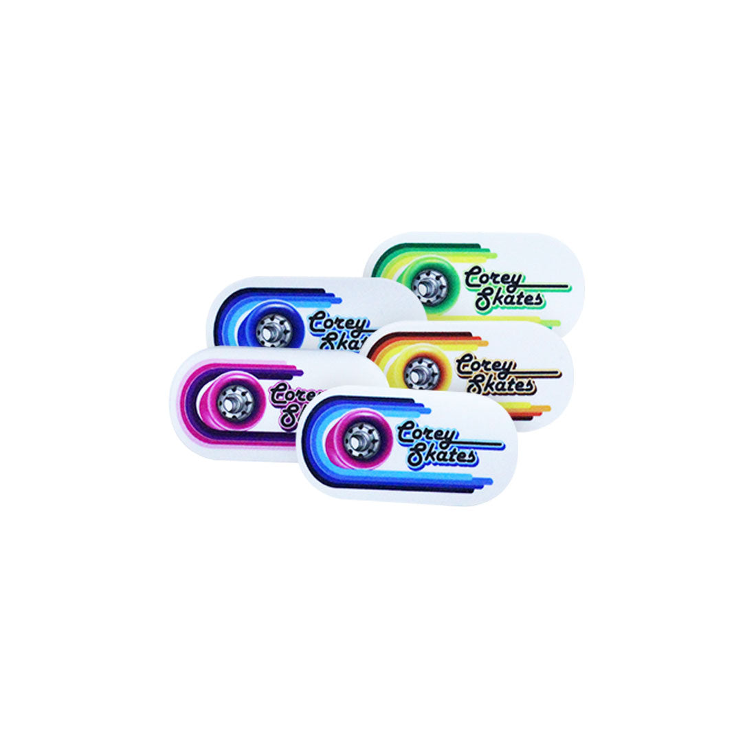 Corey Skates Mini Stickers - Assorted Color Pack | Fun Decals for Skateboards, Laptops & Water Bottles - DIY Sticker Collection for Kids & Teens