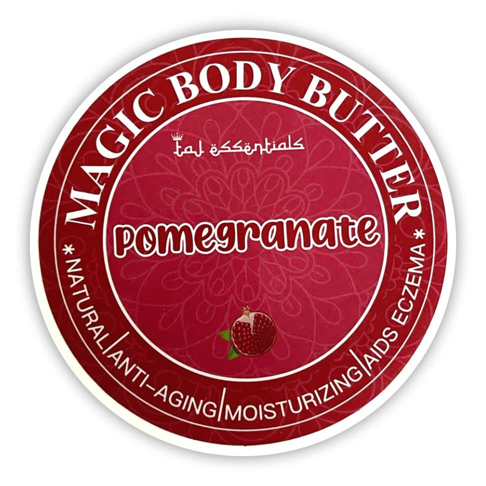 Taj Essentials Pomegranate Magic Body Butter - Ultra Hydrating & Nourishing Cream for Dry Skin - Perfect for Daily Moisturizing & Spa Nights