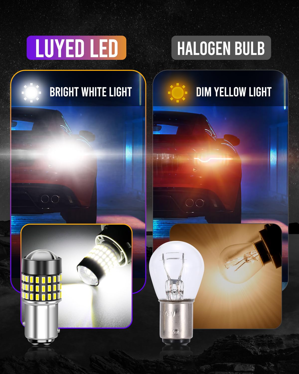 2 Pack 900 Lumens Super Bright 1157 LED Bulbs - 3014 78-EX Chipsets for Turn Signal & Tail Lights (Xenon White) - Perfect for Cars, Trucks, SUVs & Motorcycles
